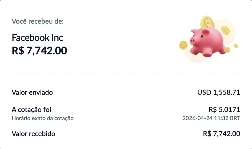 Recebido — R$ 7.742,00